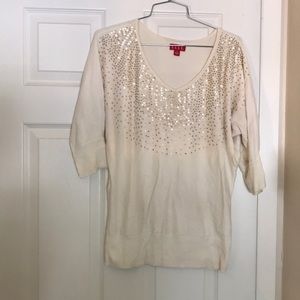 Cream Sequined Sweater